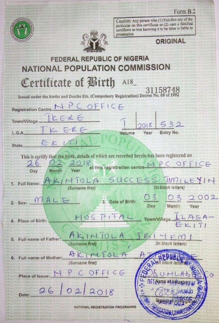 How To Get Birth Certificate Online in Nigeria FirstClassNigeria