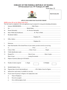 Apply and Download the Nigerian e-Passport Application Form